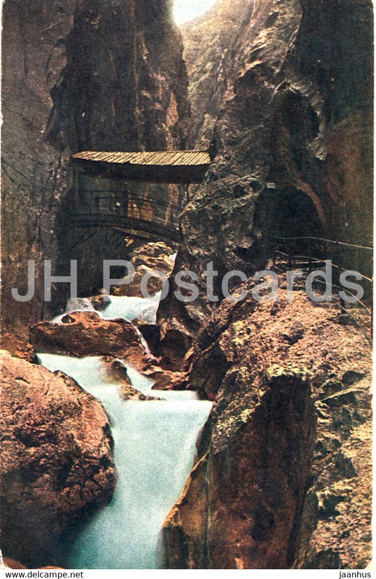 Hollentalklamm - old postcard - Germany - used - JH Postcards