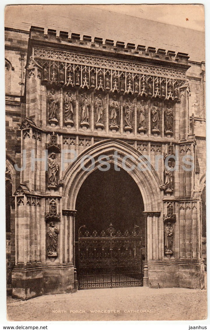 Worcester Cathedral - North Porch - United Kingdom - England - used - JH Postcards