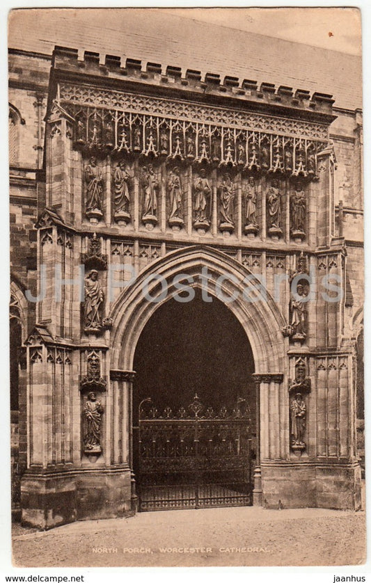 Worcester Cathedral - North Porch - United Kingdom - England - used - JH Postcards