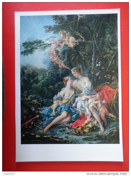 painting by François Boucher . Jupiter and Callisto - french art - unused - JH Postcards