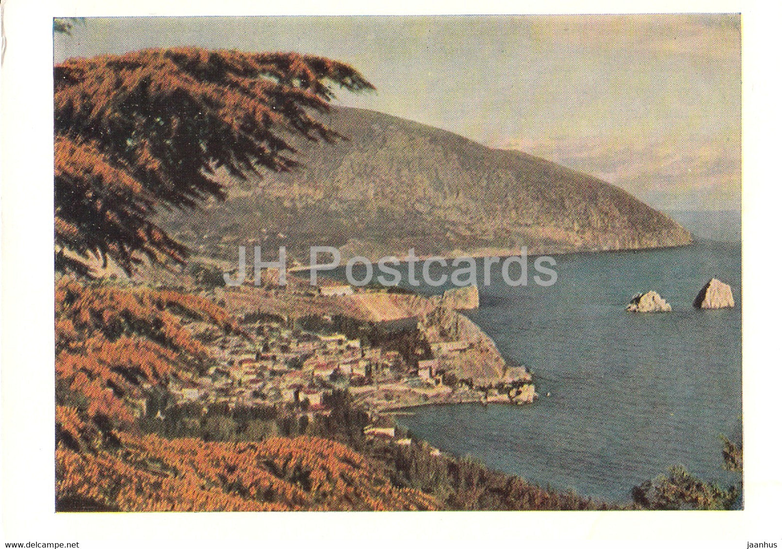 View at Gurzuf - Crimea - postal stationery - 1957 - Ukraine USSR - unused - JH Postcards