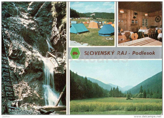 Slovak Paradise National Park - Sucha Bela gorge - waterfall - valley  Slovensky Raj - Czechoslovakia - Slovakia - used - JH Postcards