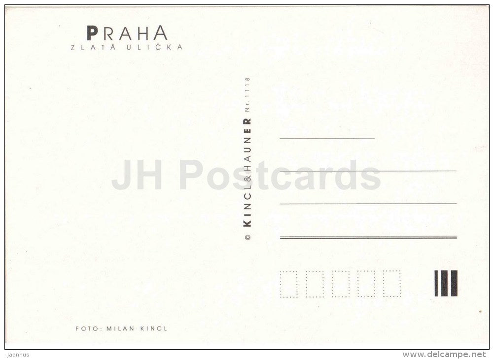 Zlata Ulicka - Golden Lane - Praha - Prague - Czech - unused - JH Postcards