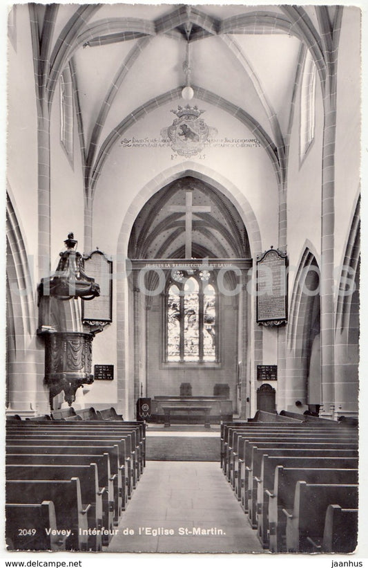 Vevey - Interieur de l'Eglise St.-Martin - 2049 - Switzerland - 1958 - used - JH Postcards