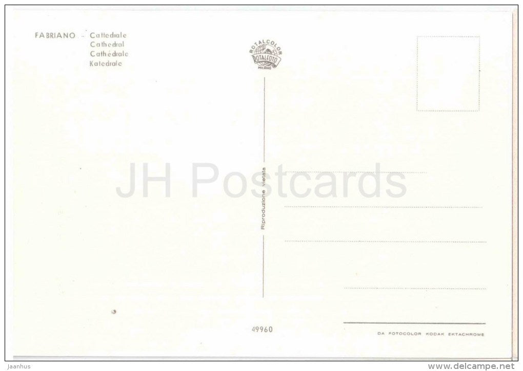 Cattedrale - cathedral - Fabriano - Ancona - Marche - 49960 - Italia - Italy - unused - JH Postcards