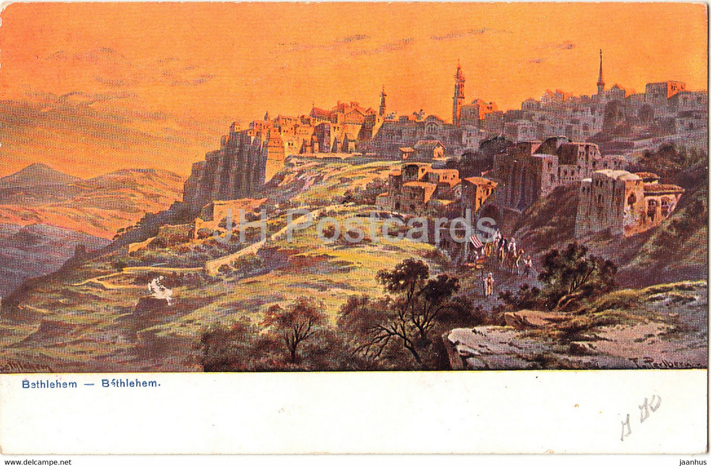 Bethlehem - Palastina - Perlberg - Serie 709 - 5 - illustration - old postcard - Germany - used - JH Postcards