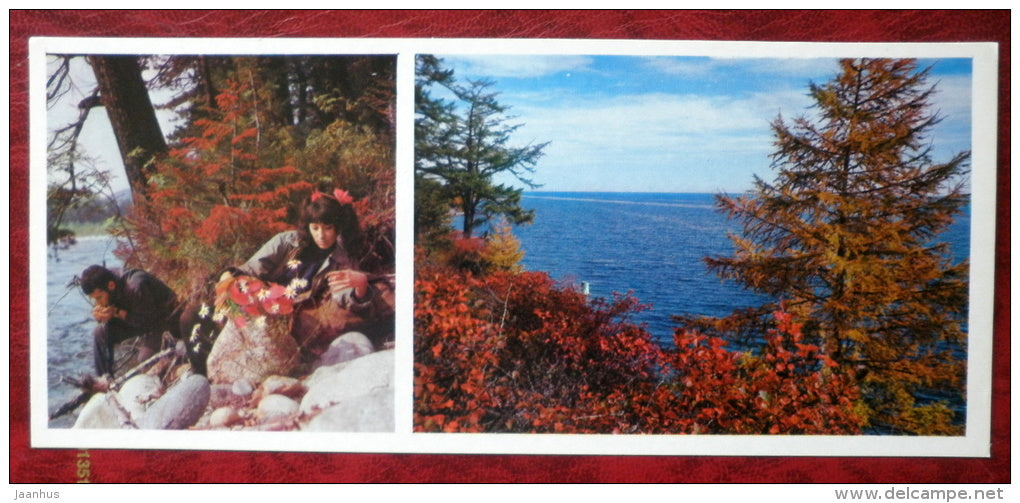 Autumn - on Lake Baikal - 1975 - Russia USSR - unused - JH Postcards