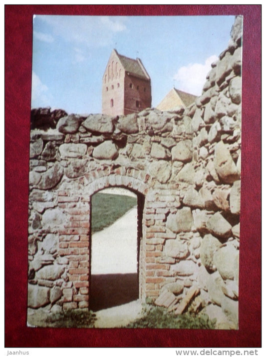 Entrance to the Bailey - Trakai - large format postcard - 1968 - Lithuania USSR - unused - JH Postcards