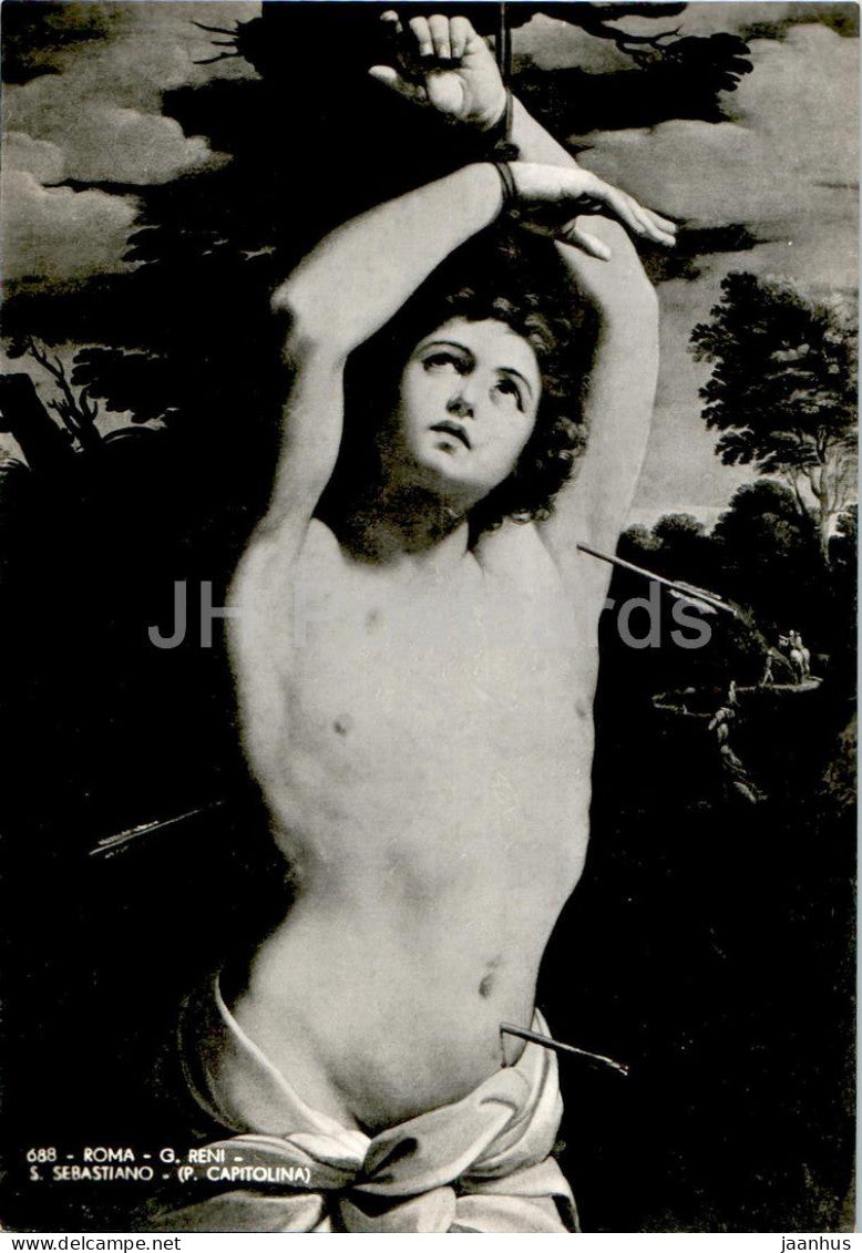 painting by G. Reni - S Sebastiano - St Sebastian - Italian art - 688 - Italy - unused - JH Postcards