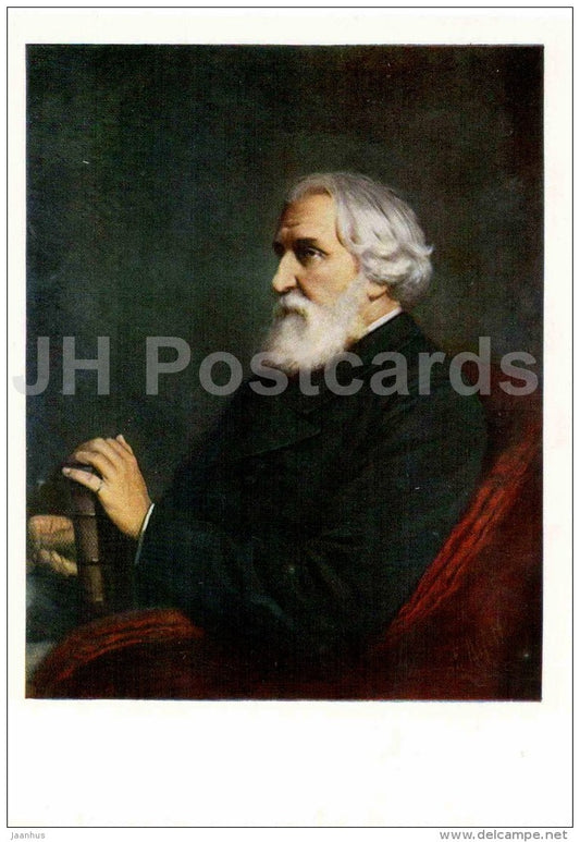 Ivan Turgenev - painting by V. Perov - art - Russian Writers - 1985 - Russia USSR - unused - JH Postcards