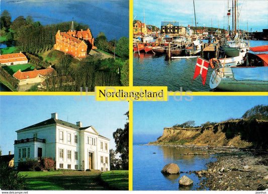 Nordlangeland - Tranekaer Slot - Lohals Havn - Franke Klint - boats - Denmark - used - JH Postcards