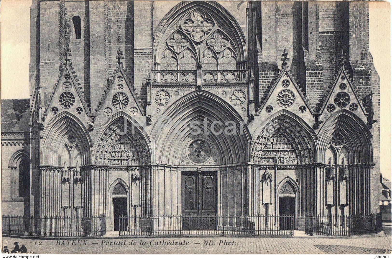 Bayeux - Portail de la Cathedrale - cathedral - 12 - old postcard - France - unused - JH Postcards