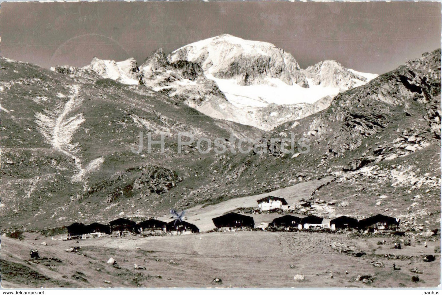 Lotschental - Laucheralp mit Sackhorn - 9157 - old postcard - 1955 Switzerland - used - JH Postcards