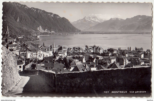 Montreux - vue generale - 107 - Switzerland - 1949 - used - JH Postcards