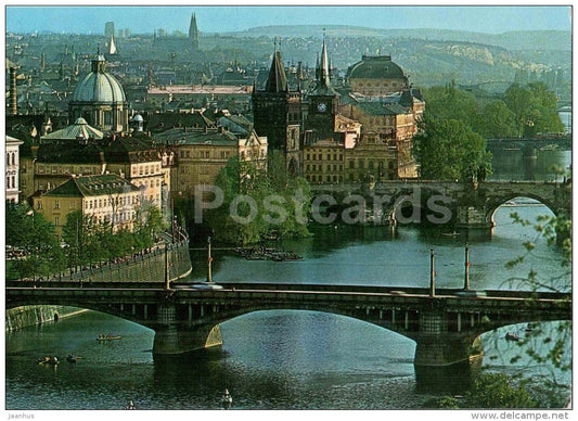 Praha - Prague - bridges of Prague - Czechoslovakia - Czech - unused - JH Postcards