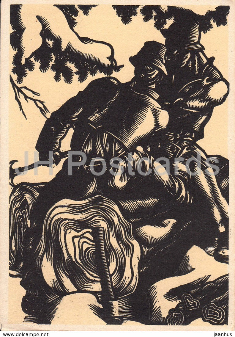 painting by Hedwig zum Tobel - Die Jahreszeiten - Winter - Austrian art - Germany - unused - JH Postcards