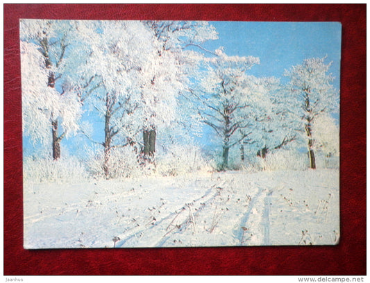 New Year Greeting card - winter landscape - 1979 - Estonia USSR - unused - JH Postcards