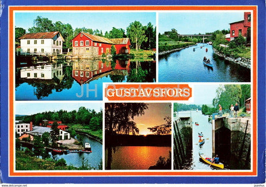 Gustavsfors - town views - multiview - Sweden - used - JH Postcards