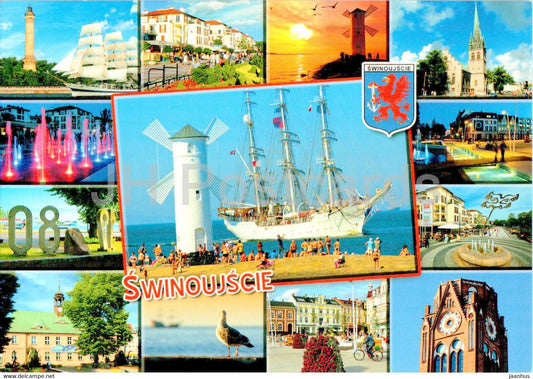 Swinoujscie - ship - multiview - Poland - unused - JH Postcards