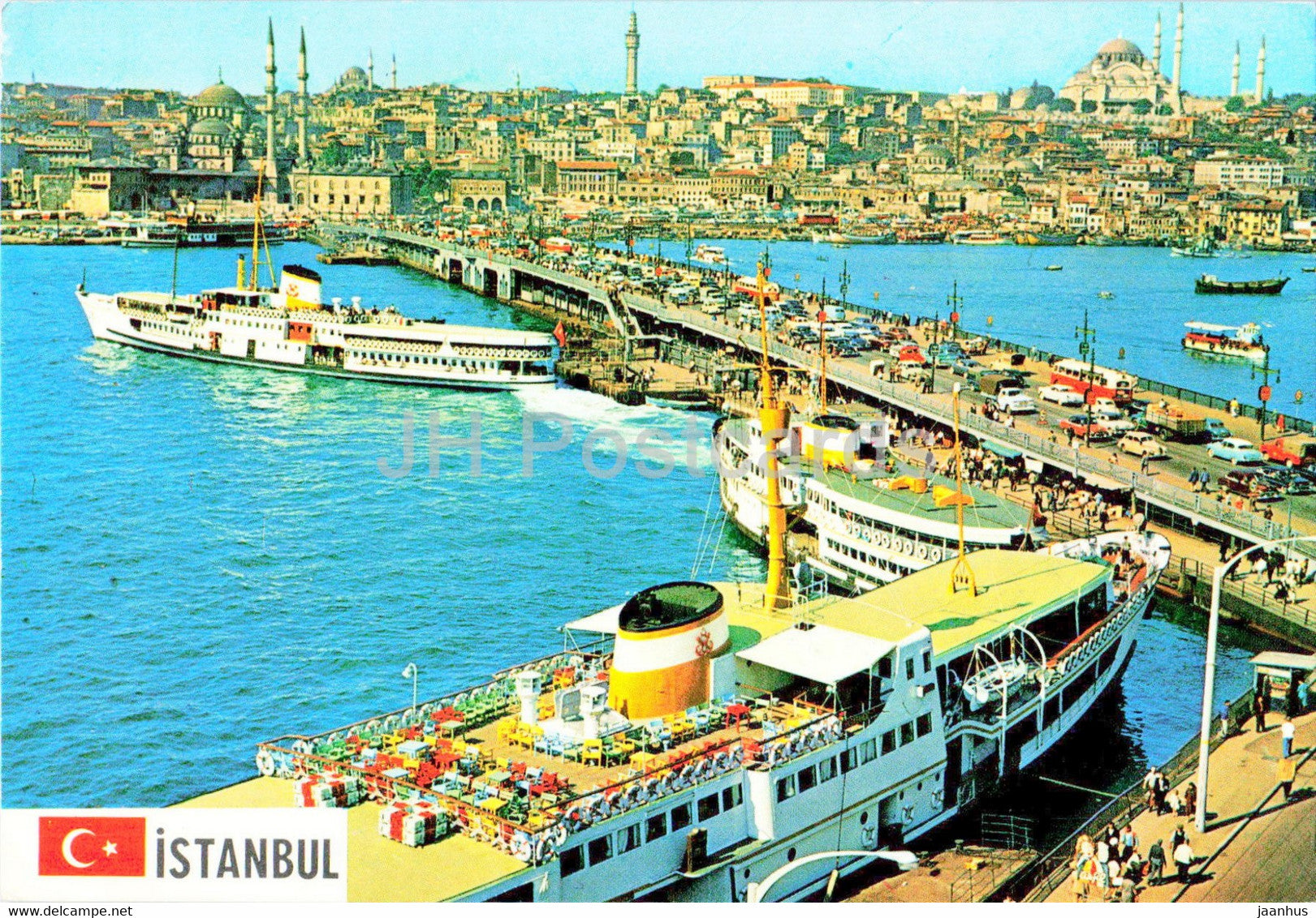 Istanbul - Galata Bridge - New Mosque - Suleymaniye - Keskin - 1983 - Turkey - used - JH Postcards