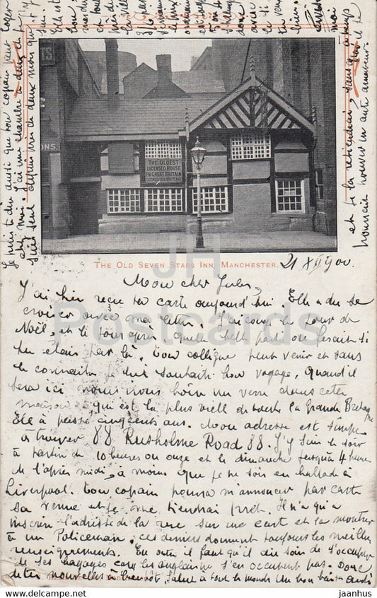 Manchester - The Old Seven Stars Inn - old postcard - 1900 - England - United Kingdom - used - JH Postcards