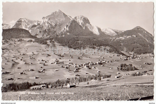 Wildhaus mit Santis und Schafberg - 2208 - Switzerland - 1958 - used - JH Postcards