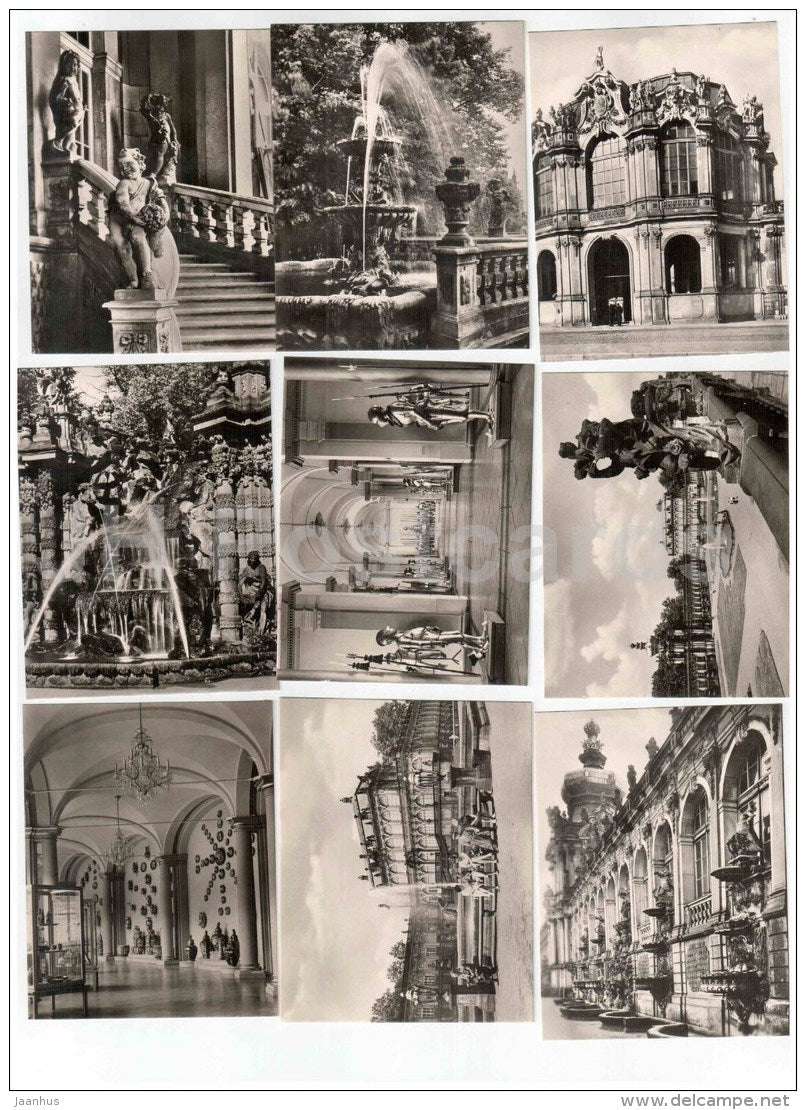 set of 12 mini format cards - Zwinger - Dresden - Germany - unused - JH Postcards