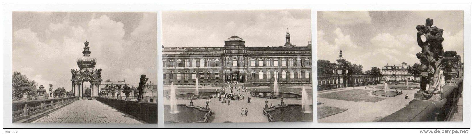 set of 12 mini format cards - Zwinger - Dresden - Germany - unused - JH Postcards