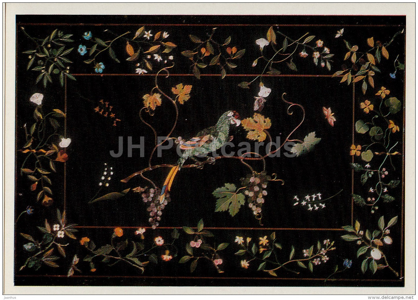 Table-top , Parrot on a Bough - Florentine Mosaic - Italian art - 1974 - Russia USSR - unused - JH Postcards