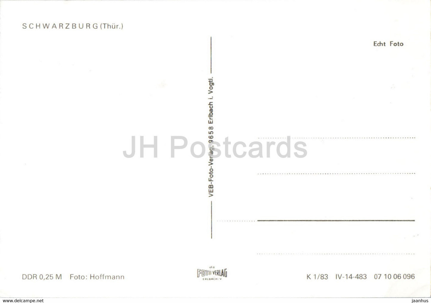 Schwarzburg - Thur - Germany DDR - unused