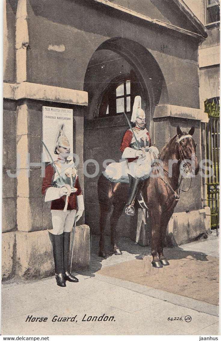 London - Horse Guard - horse - 64226 - old postcard - 1924 - England - United Kingdom - used - JH Postcards