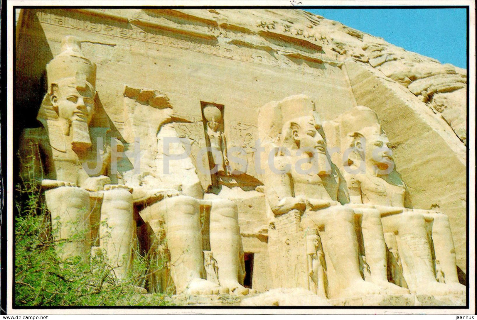 Abu Simbel Four Statues of Ramses II - ancient world - Egypt - unused - JH Postcards