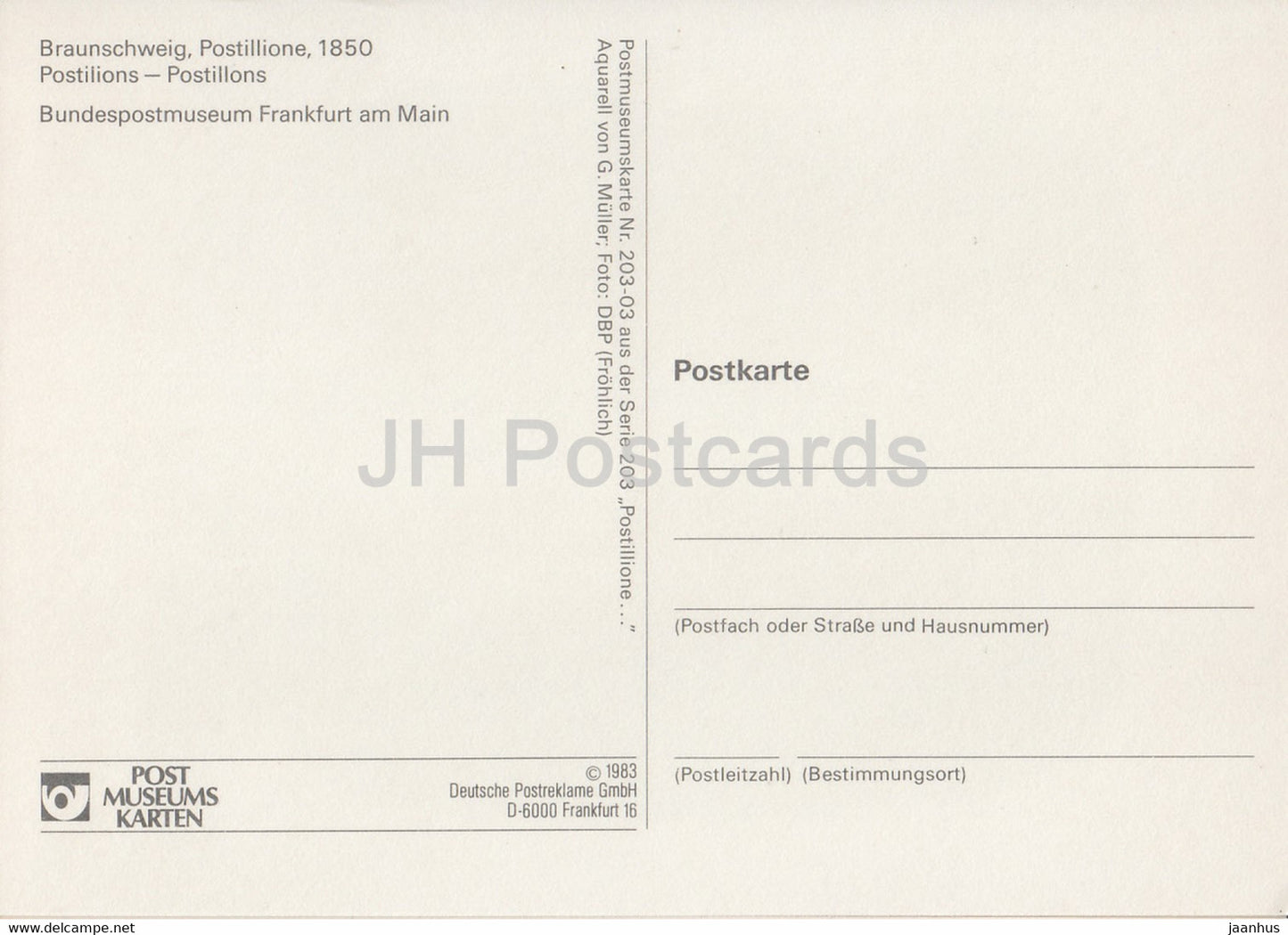 Braunschweig - Postillione - Postmen - Mail Service - 1983 - Allemagne - inutilisé