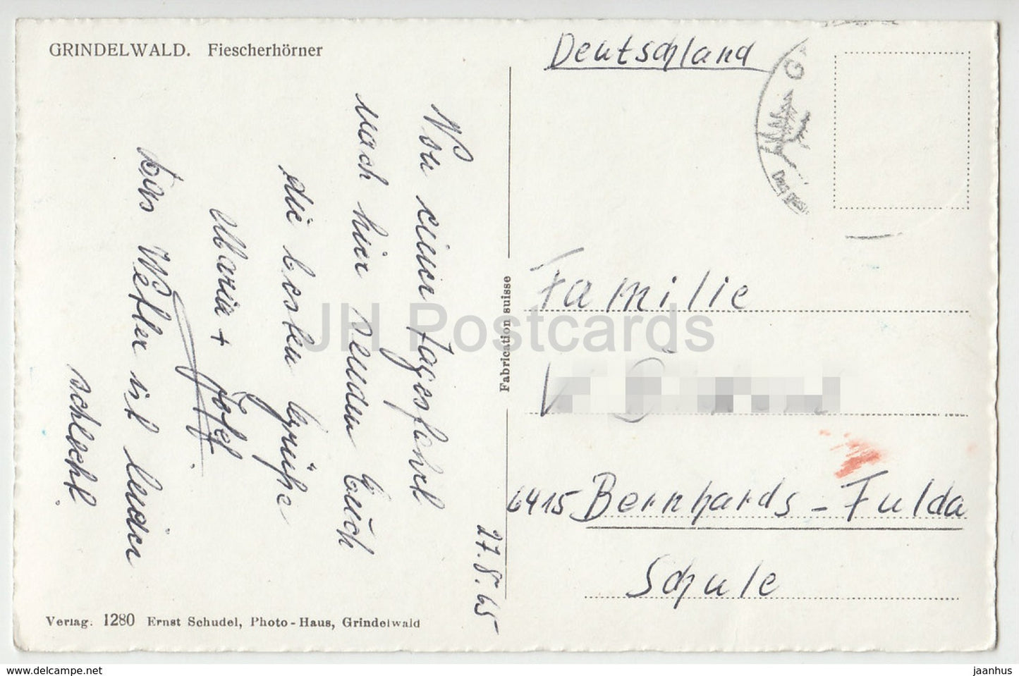 Grindelwald - Fiescherhorner - 1208 - Switzerland - 1965 - used