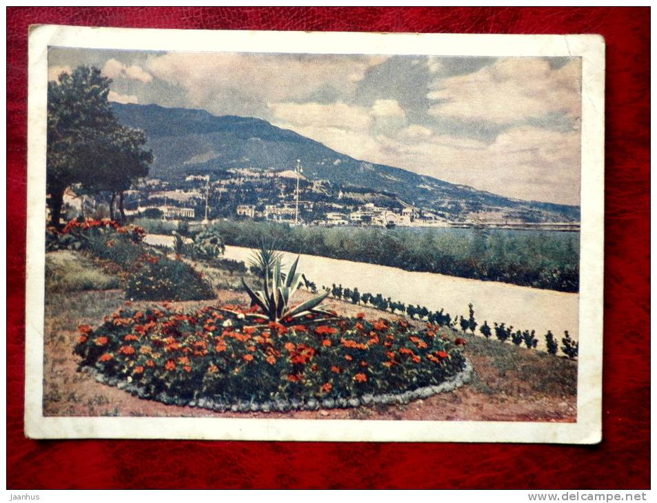 Jalta, Yalta - seaside Primorskiy Square - 1954 - Ukraine - USSR - used - JH Postcards