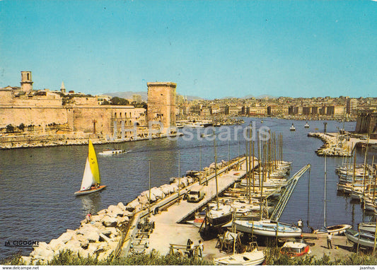 Marseille - L'Entree du Vieux Port et le Fort Saint Jean - sailing boat - France - unused - JH Postcards