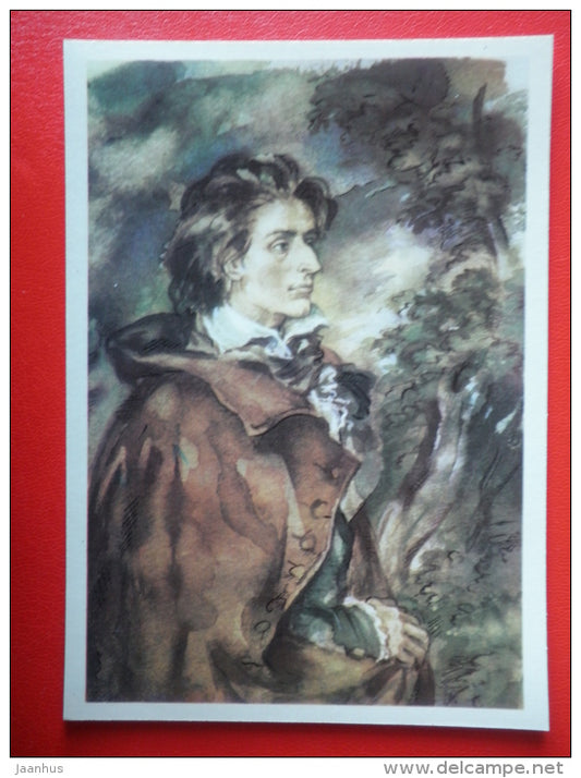 illustration by Y. Ivanov - Friedrich Schiller - World dramatists - 1981 - Russia USSR - unused - JH Postcards