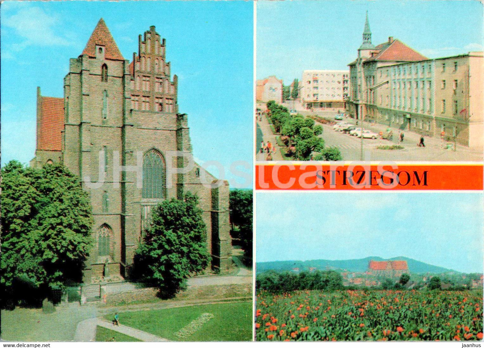 Strzegom - Zabytkowy kosciol - Plac Przyjazni Polsko Radzieckiej - church - multiview - Poland - unused - JH Postcards