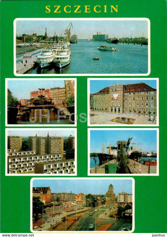 Szczecin - Brama Portowa - Biala flota na Odrze - ship - 1 - multiview - Poland - unused - JH Postcards