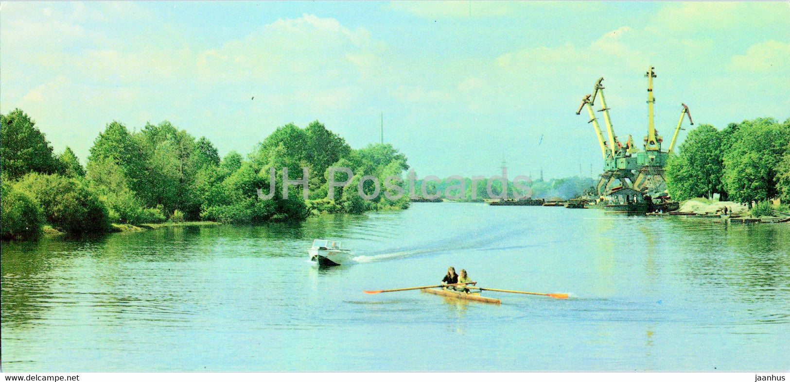 Brest - The Port - boat - crane - 1985 - Belarus USSR - unused - JH Postcards