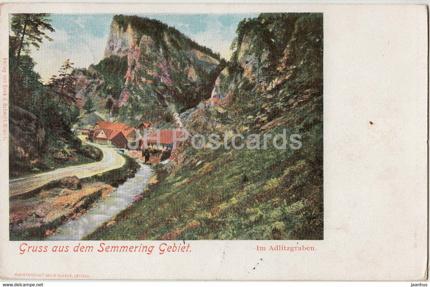 Gruss aus dem Semmering Gebiet - Im Adlitzgraben - Drucksache - old postcard - 1900 - Austria - used - JH Postcards