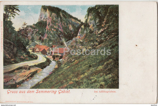 Gruss aus dem Semmering Gebiet - Im Adlitzgraben - Drucksache - old postcard - 1900 - Austria - used - JH Postcards