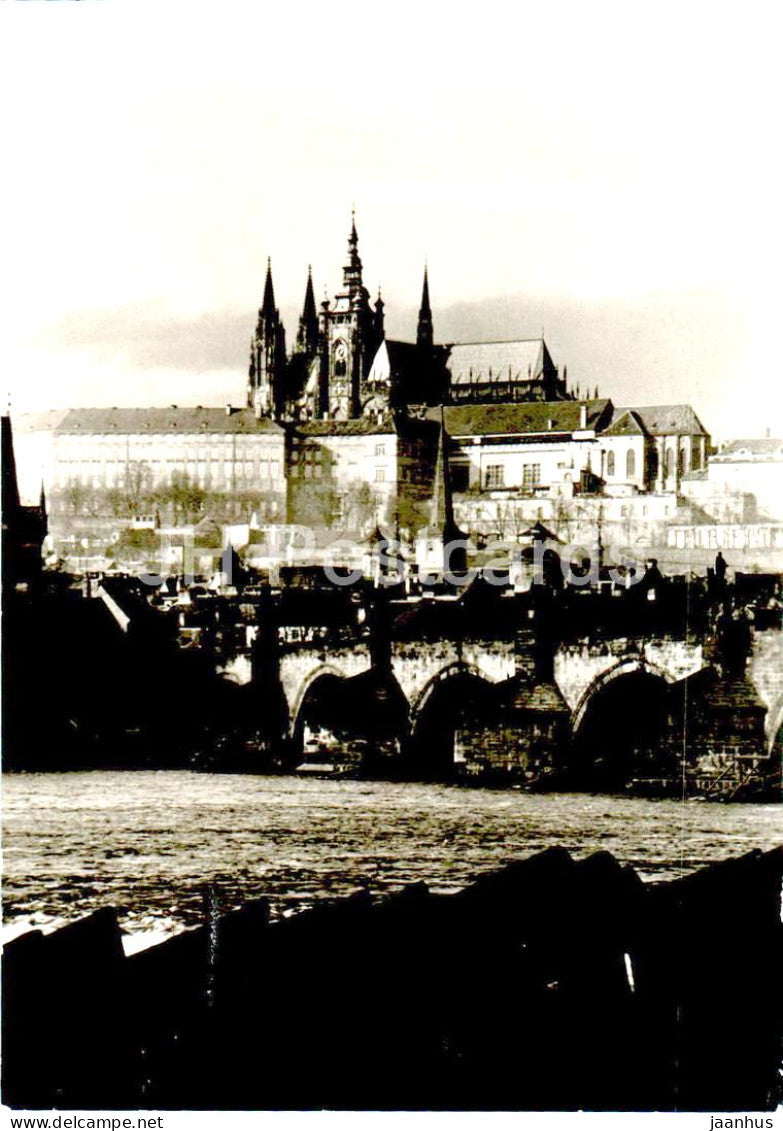 Praha - Prague - Prague Castle and Charles Bridge - 1970 - Czech Republic - Czechoslovakia - used - JH Postcards