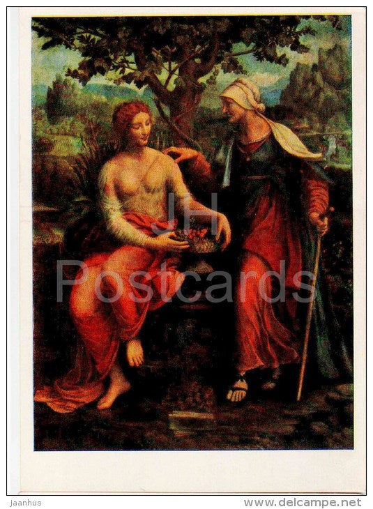 painting by Francesco Melzi - Vertumnus and Pomona - italian art - unused - JH Postcards