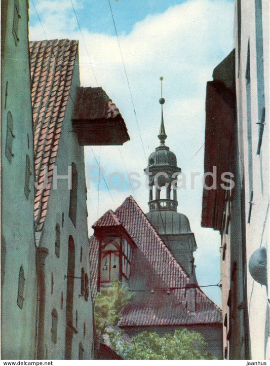 Old Riga - Warehouses and the Spire of the Reformed church in Sarkanas Gvardes street - 1963 - Latvia USSR - unused - JH Postcards