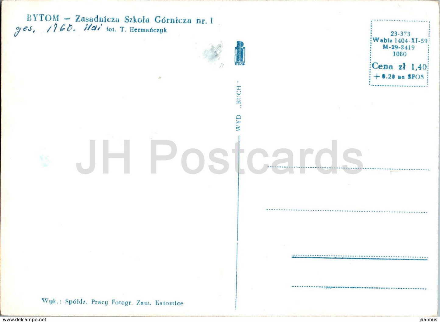 Bytom - Zasadnicza Szkola Gornicza nr 1 - Mining School - 1960 - Poland - used