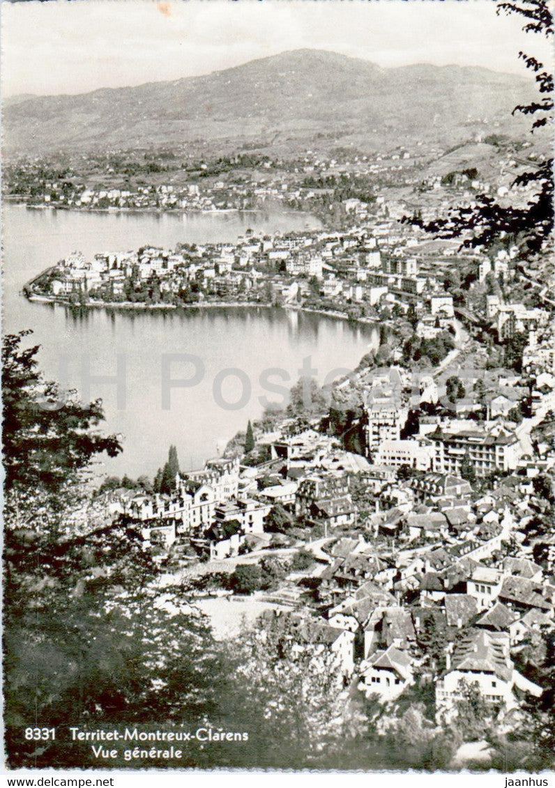 Territet Montreux Clarens - Vue Generale - 8331 - 1947 - old postcard - Switzerland - used - JH Postcards