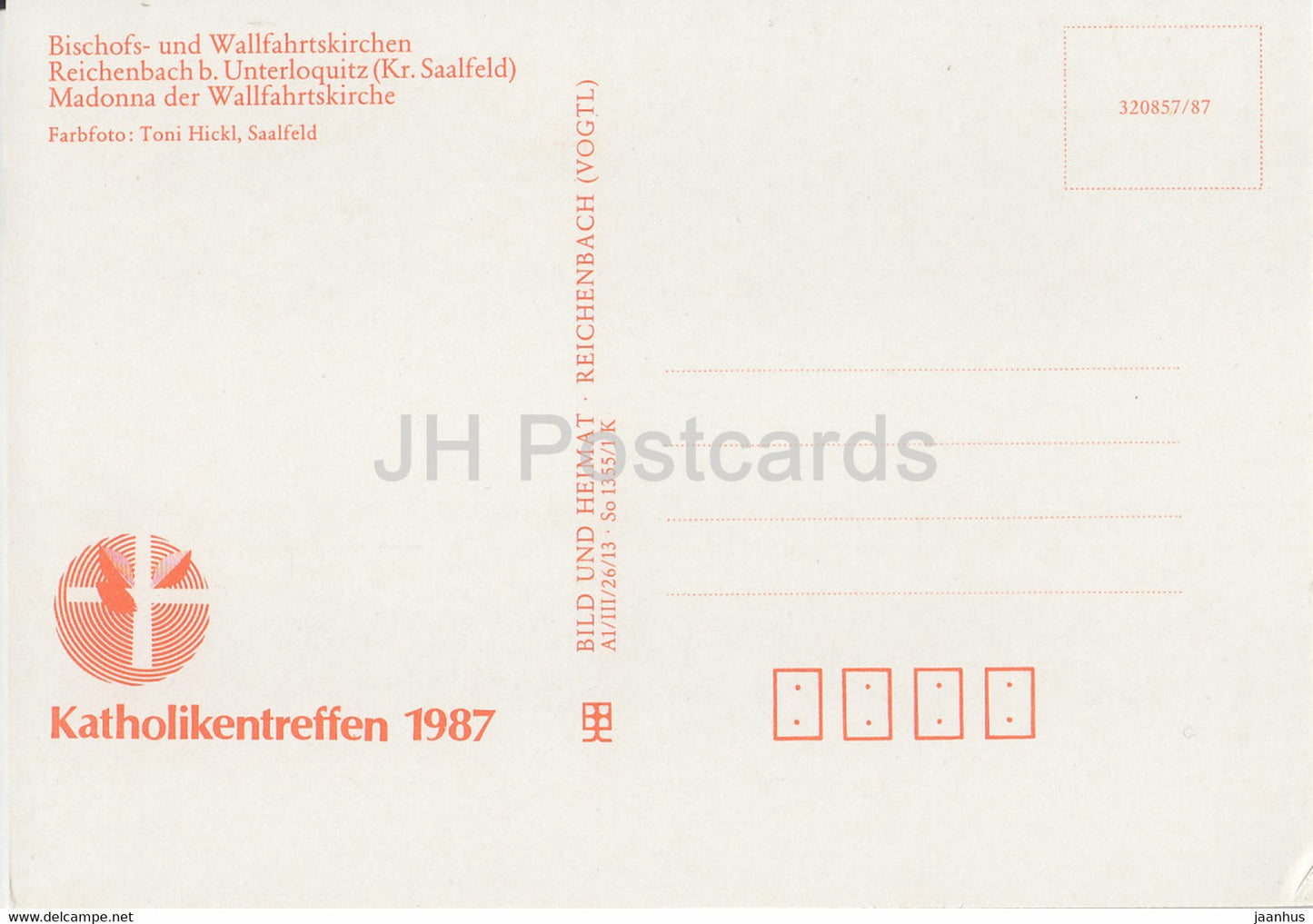 Reichenbach b Unterloquitz - Madonna - Bischofs- und Wallfahrtskirchen - Kirche - 1987 - DDR Deutschland - unbenutzt