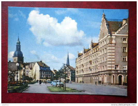 Old Riga - car Pobeda - Riga - old postcard - Latvia USSR - unused - JH Postcards