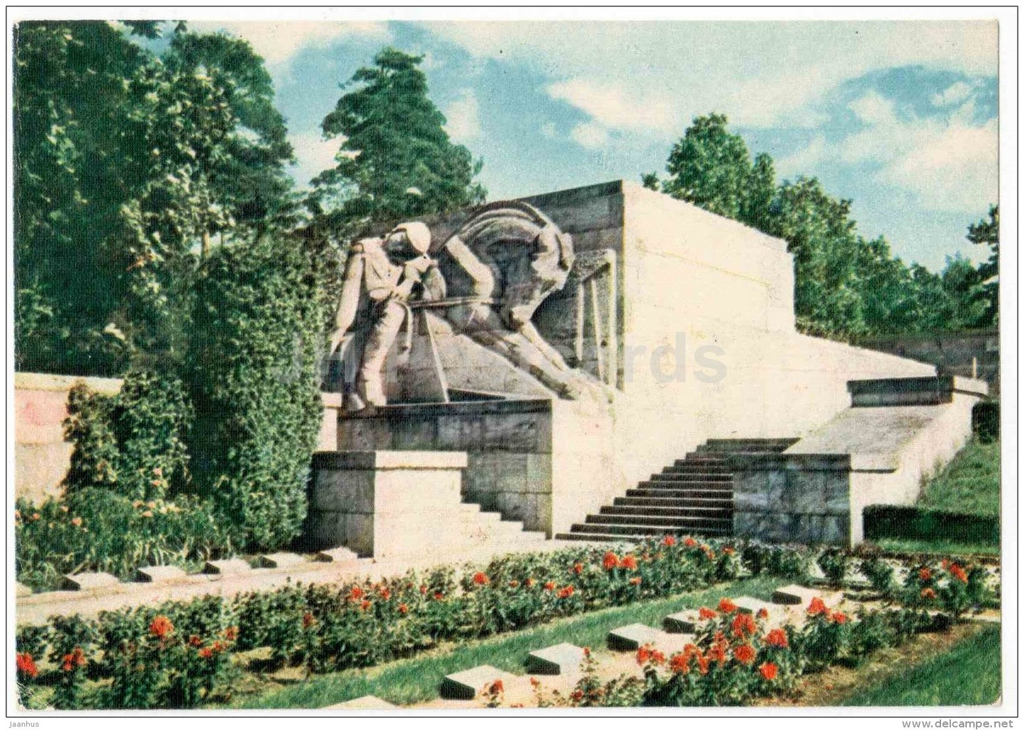 4 - Brothers' Cemetery - Military Cemetery - memorial - Bralu Kapi - Riga - 1958 - Latvia USSR - unused - JH Postcards